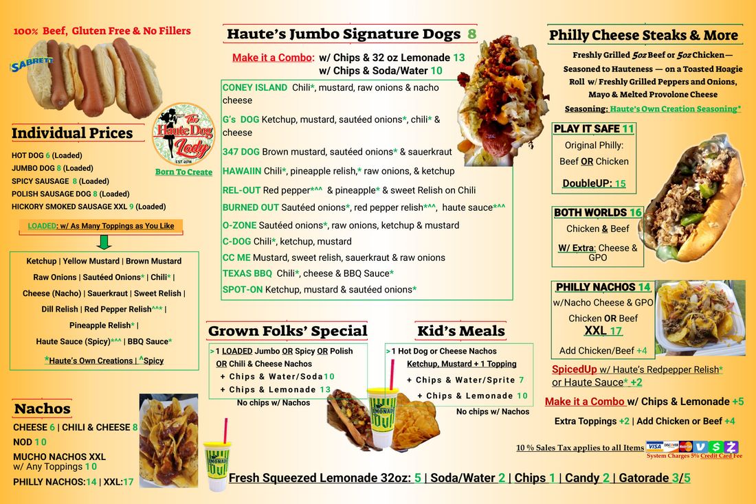 The Haute Dog Lady Menu 2026 — Loaded